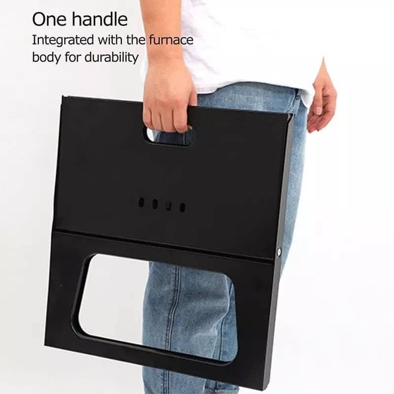 Barbecue à charbon pour ordinateur portable Barres de cuisson 3,5 mm Pliable instantanément et facile à transporter pour les barbecues en plein air Camping Voyages Pique-niques Jardin Beach Party - No