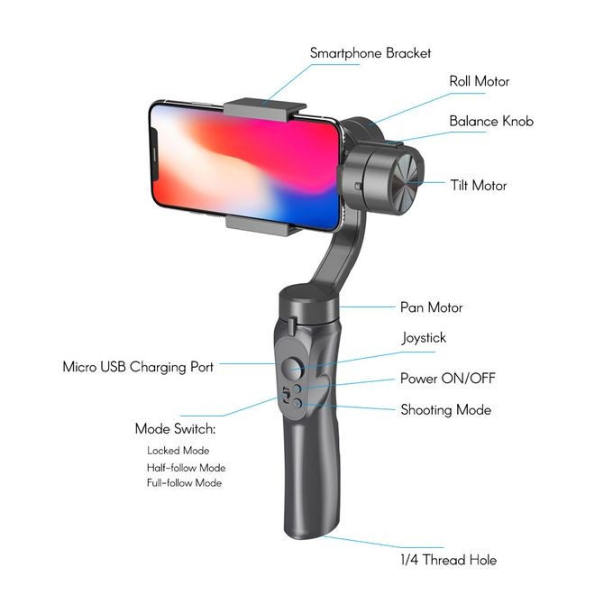 Andoer Gimbal Stabilisateur sur 3 axes