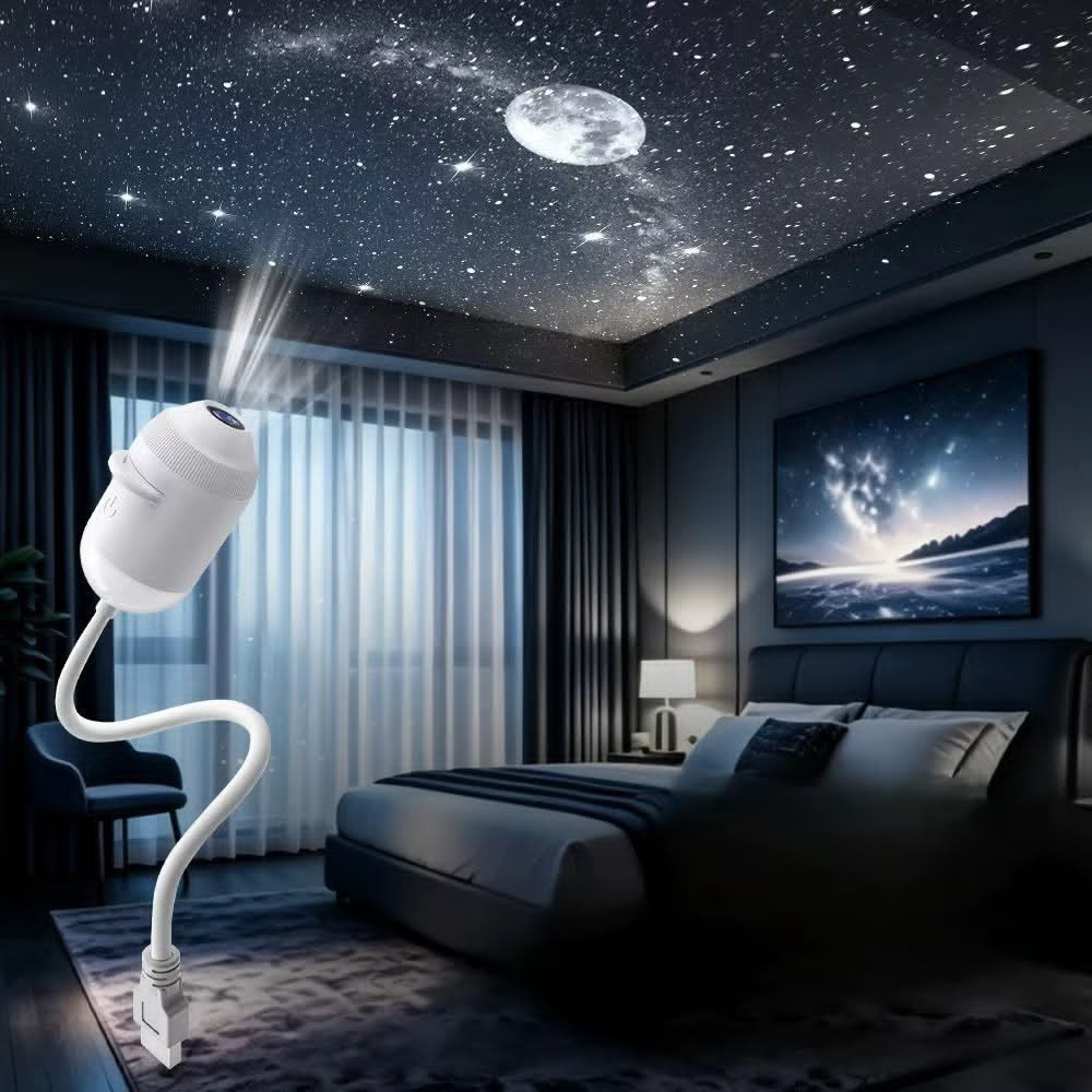 Mini Veilleuse Projecteur Ciel Étoilé HD & Galaxie - USB, Flexible à 360° pour Chambre et Voiture (6 Diapositives)