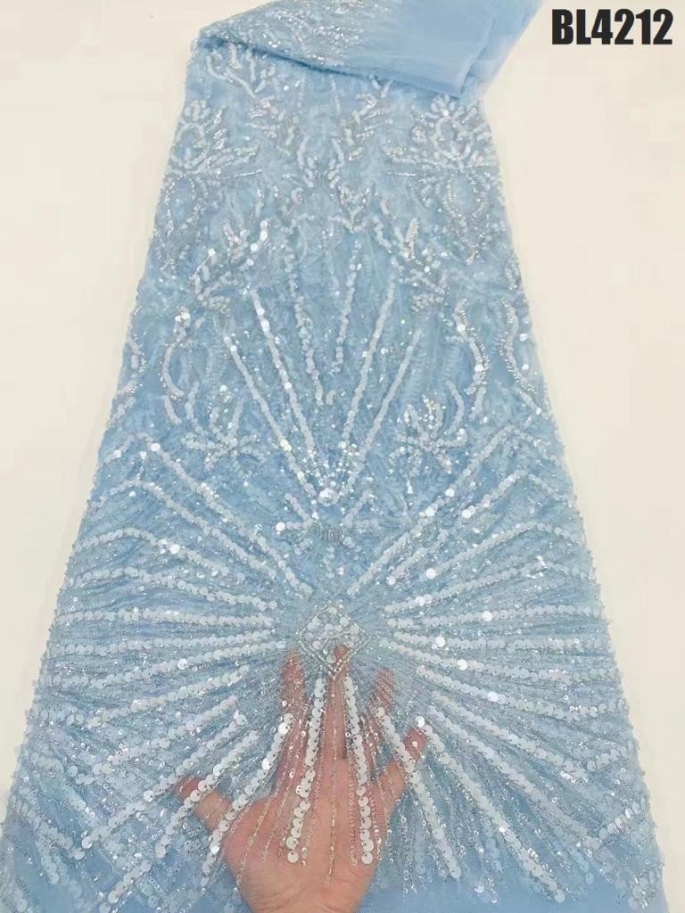 Tissu En Tulle Et Dentelle 3D De Haute Qualité  Avec Beaucoup De Perles  Pour Robe De Soirée De Mariage  Offre Spéciale