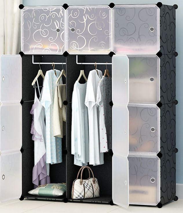Armoire Etagère Modulable, 12 Cubes Dimension, Armoire Penderie, Cube Montable Et Démontable Résine