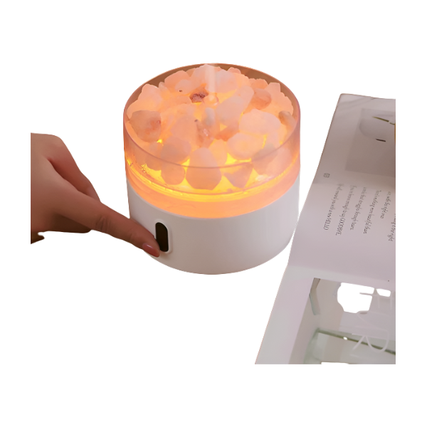 Lampe A Sel Rose Hamylian USB Lumière En Cristal Humidificateur Naturel Lampe A Sel De l'himalaya Diffuseur D'huile Essentielle Sel Arôme