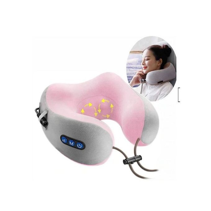 Masseur Électrique Oreiller Cervical Portable- Rose Grand Modèle