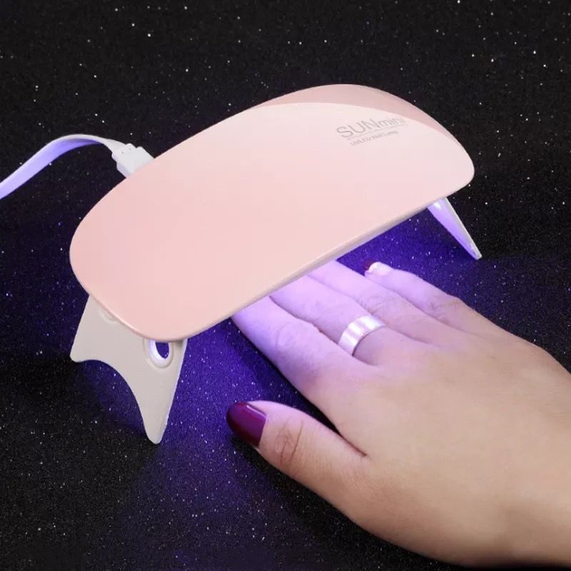 SUNmini Lampe de séchage UV LED à séchage rapide pour manucure et pédicure, 2 réglages de timing 45 s/60 s, lampe UV avec USB (rose)