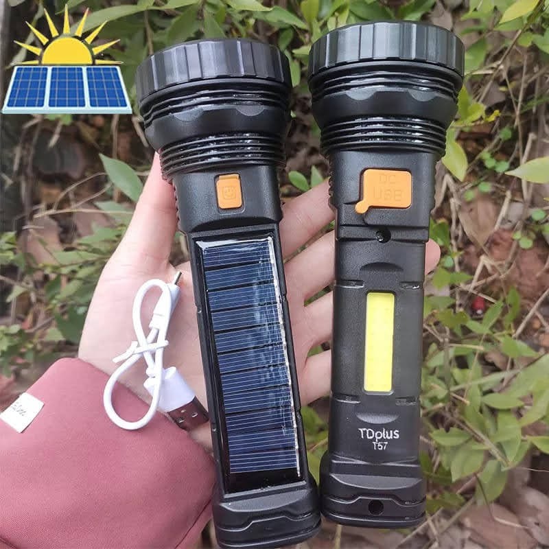 Lampe Torche Led Ultra Puissante Rechargeable + Alarme 90dB Chargeur Solaire [Lampe Multifonction :Led Puissantes + Led Ambiance + Aimant + Brise glace + Boussole + Power-Bank + 4 Modes A Armes 90dB]