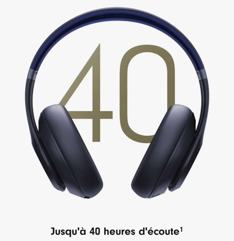 PowerLocus P6 Bluetooth Casque sans-Fil, Casque Audio Bluetooth Hi-FI Stéréo avec 40Heures, Voice Assistant, Microphone