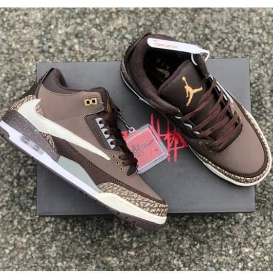 Air Jordan 3 Retro Tinker NRG Or Métallique Marron Foncé Chaussures
