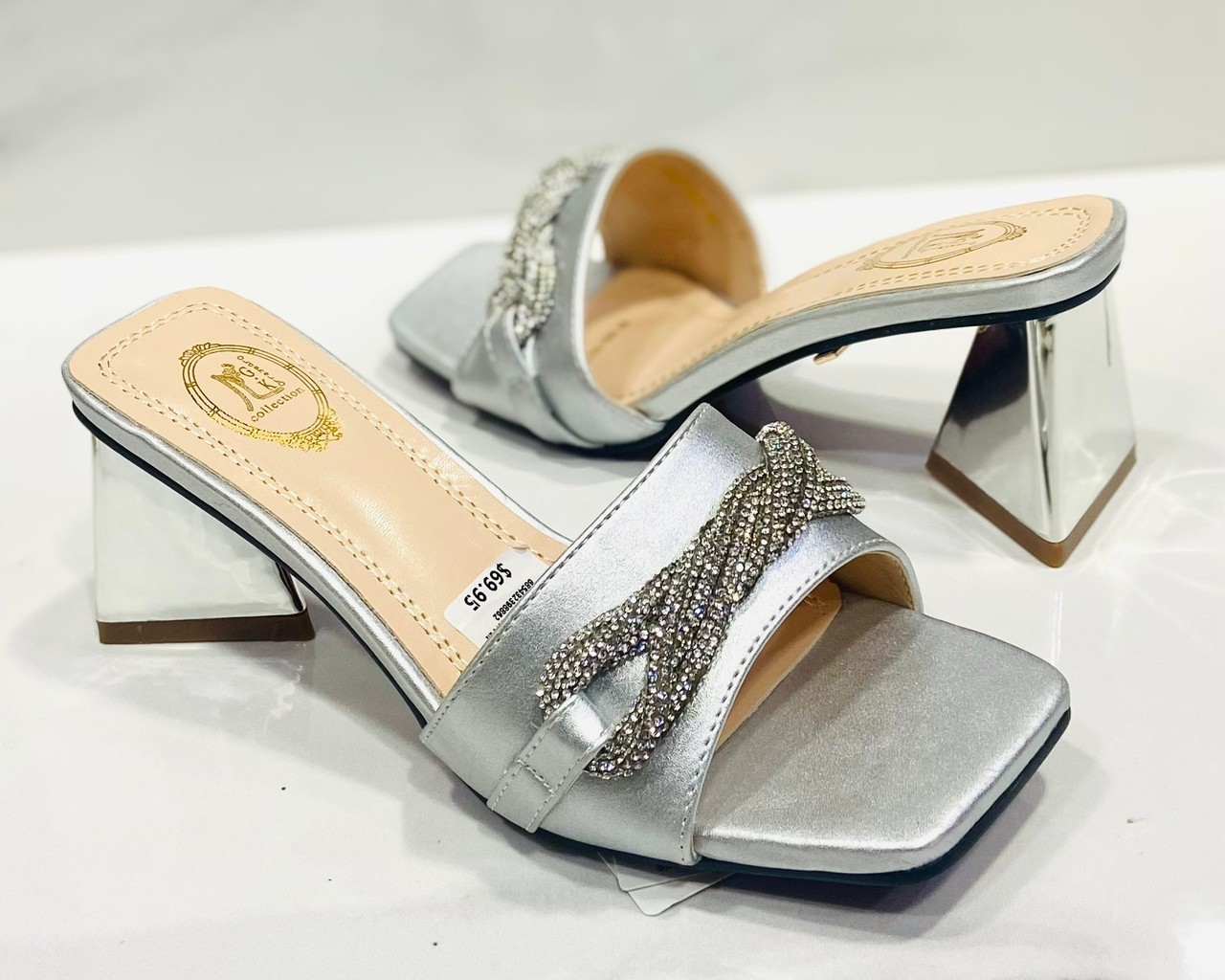Femme Chaussures de mariage Sandales Chaussures habillées Chaussures sexy Mariage Quotidien Sandales de mariage Chaussures de mariée Eté Strass Chaton Talon Bout ouvert Elégant Minimalisme Travail Sim