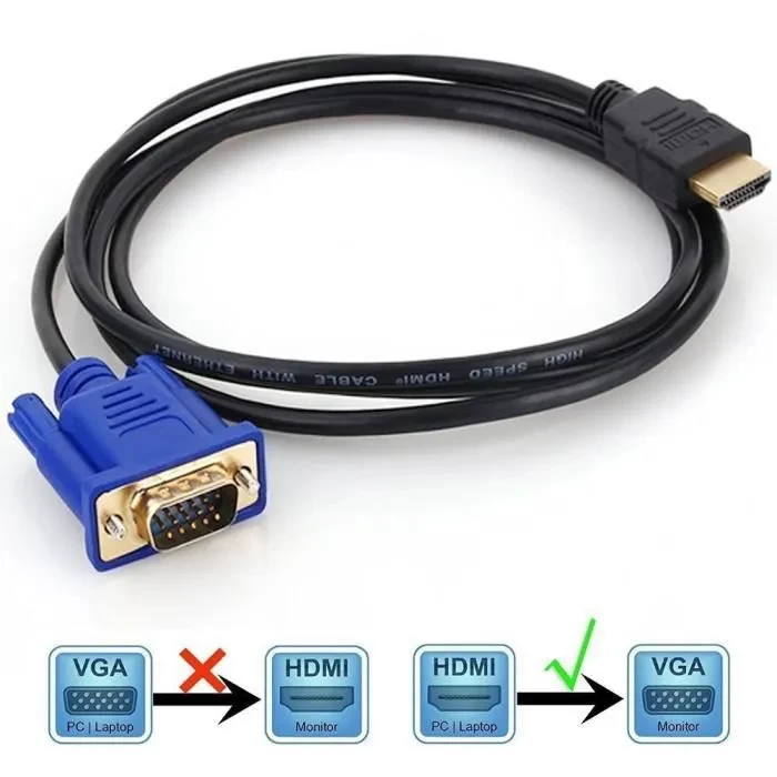 CABLING® Cable adapter HDMi - VGA. HDMI Mâle Vers VGA Mâle 1,5 Mètres