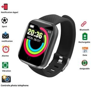 PARTAGEZ CE PRODUIT   Generic Montre de Sport Connectée à téléphone portable - Noir