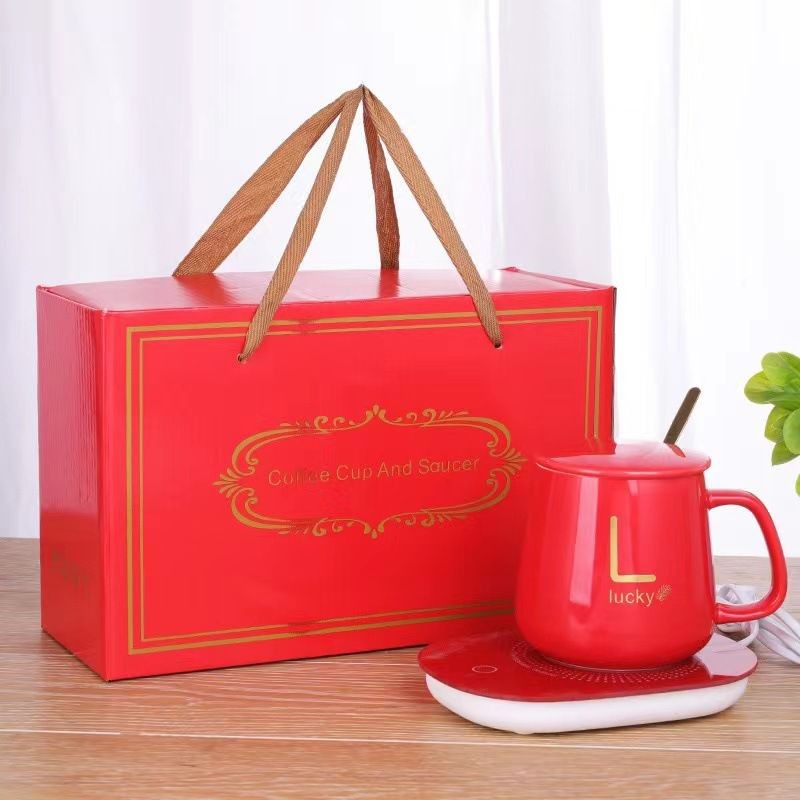 Pack De Tasse En Céramique Avec Lucky Chauffage Chauffe-tasse USB Isolé Vous Vide, Chauffe-tasse De Bureau, Chauffe-tasse À Lait, Cadeau De Chauffage, Nouveau Design