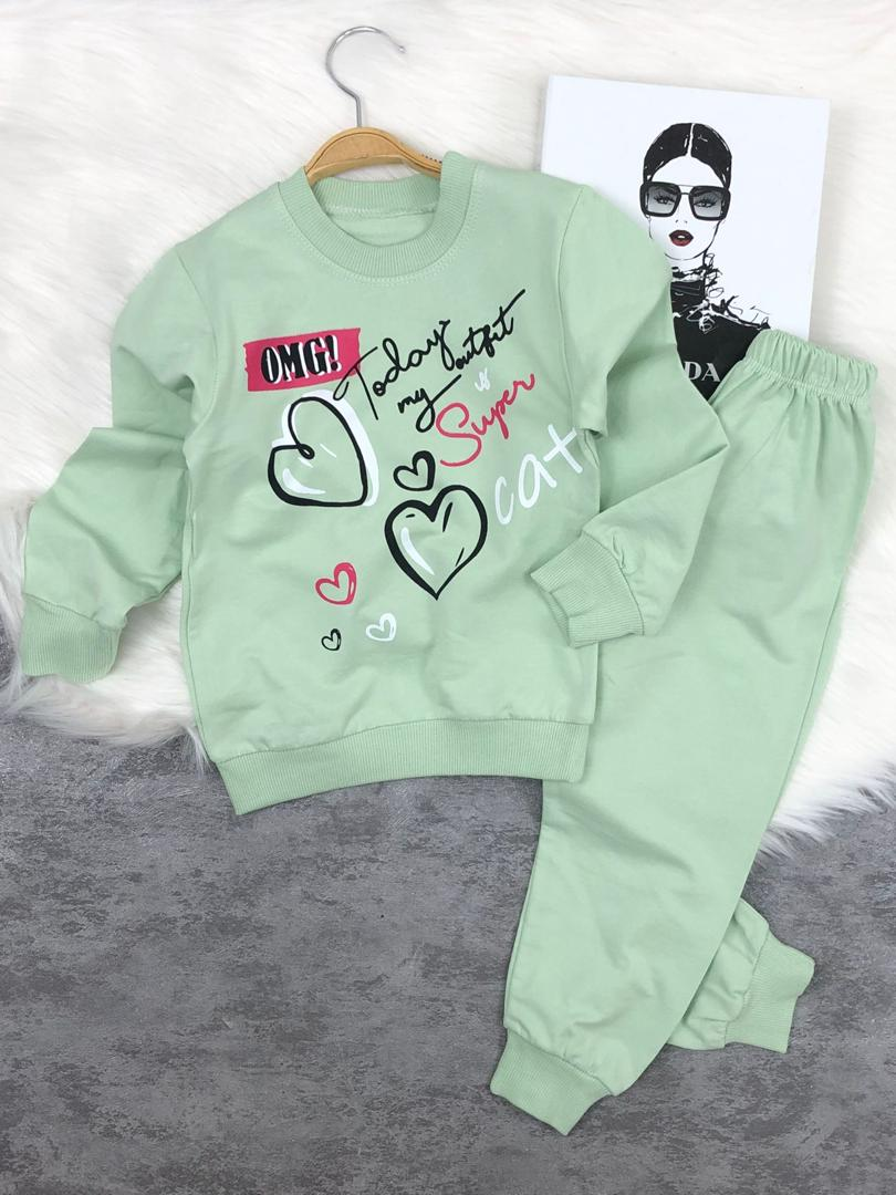 Tenue De Style De Rue Pour Fille 2 Pièces, Ensemble Sweat-shirt Et Pantalon De Survêtement À Motif D'ours, Vêtements Pour Enfants De É À 8 Ans, Pour Le Printemps Automne