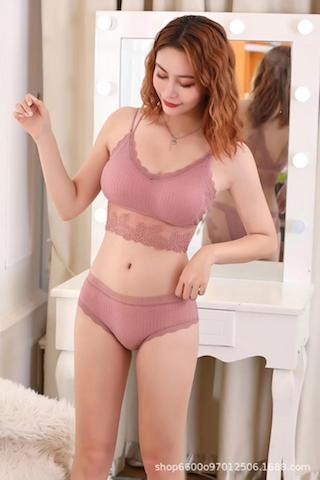 Ensemble Push Up Soutien-Gorge et Slip dentelle pour Femme