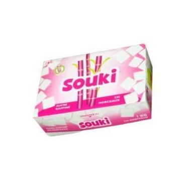 Souki sucre raffiné en morceaux boite 1kg
