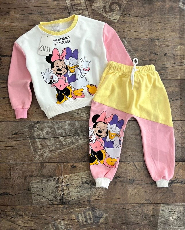 Habillement Yeni Sezon Zara Minnie Daisy Dety Takim Pour Les Enfants De 2 À 5 Ans Les Bébés De 6 À 24 Mois En Coton Blouson