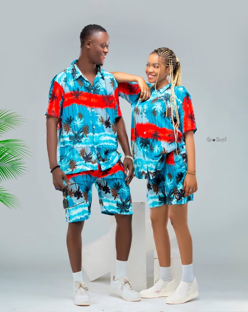 Ensemble Courte Manches Chemises Et Culotte, Pour Hommes Et Femmes Imprimé, Vêtements