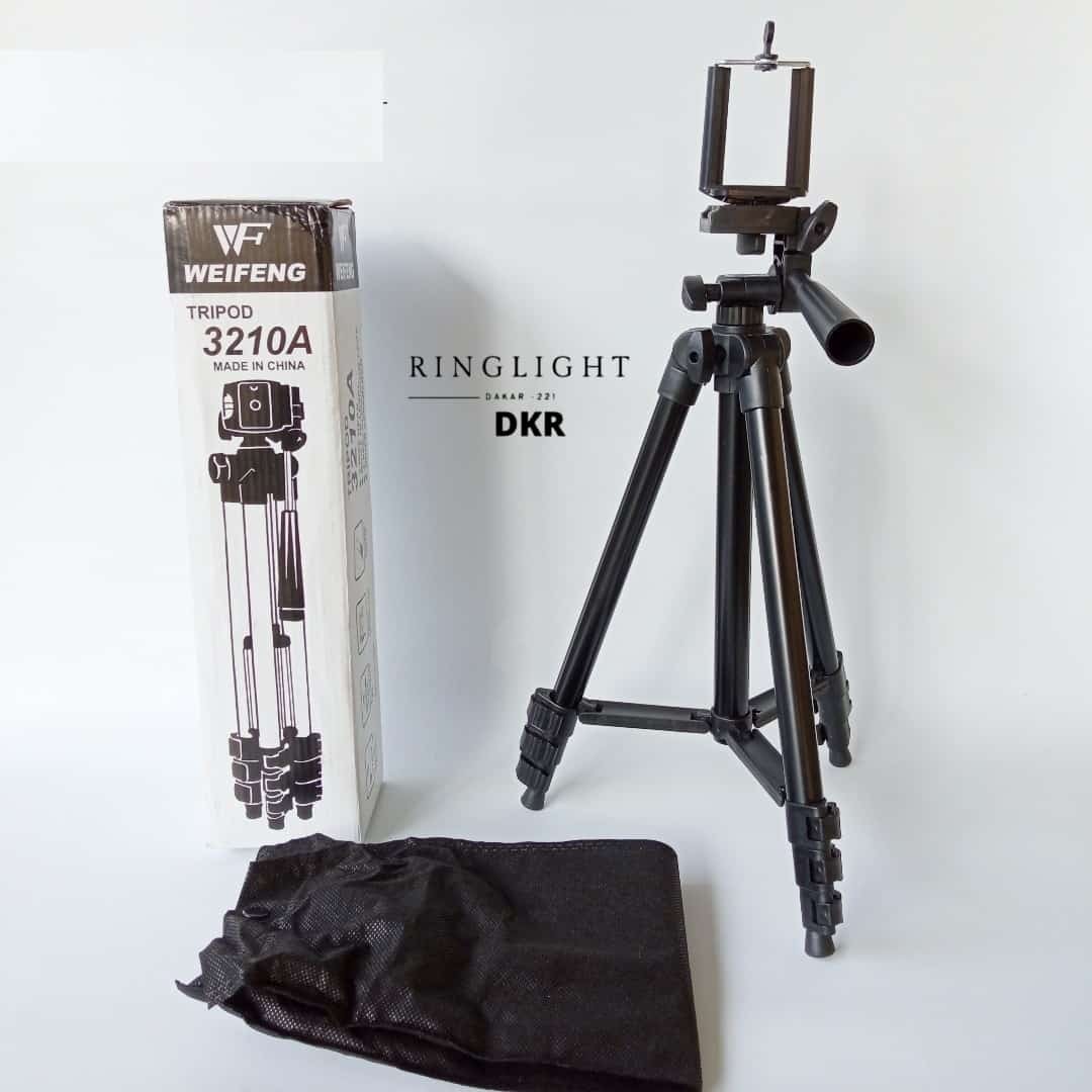 Trépied 3210A FULL BLACK 1Mètre + Support U Universel Weifeng Tongsis