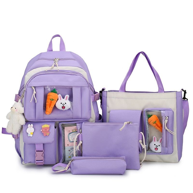 Ensemble De 4 Sacs À Dos Kawaii Pour Femmes, Joli Sac D'école Pour Adolescentes, Grande Capacité, Sacoches De voyage, Nouvelle collection