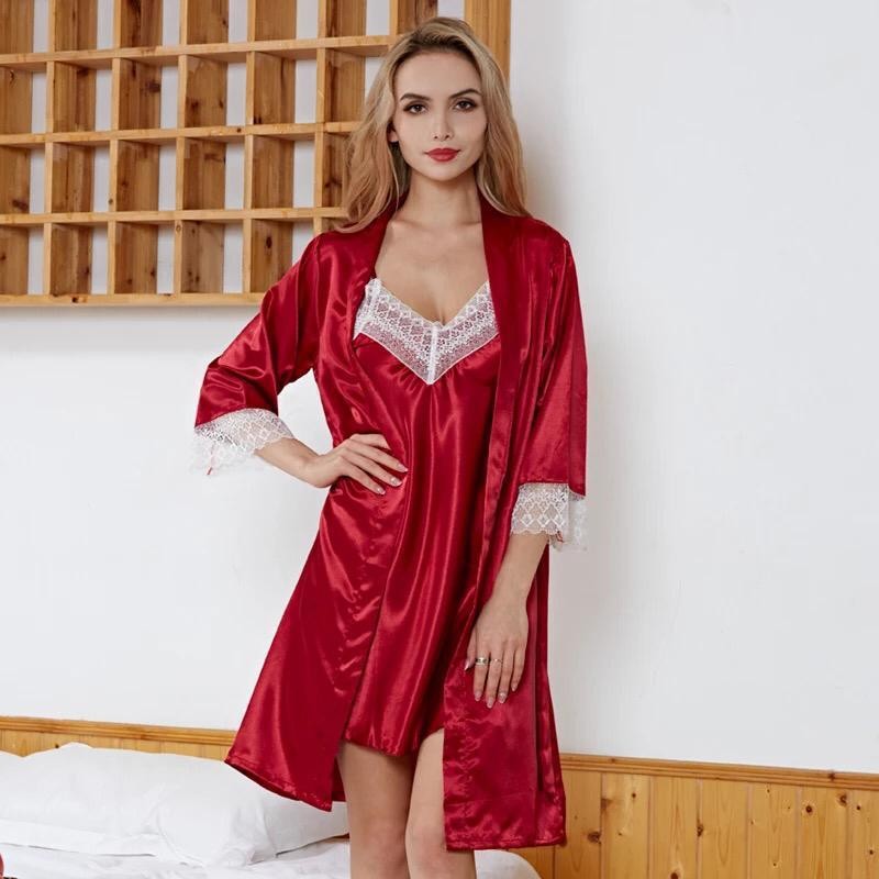 Pyjama À Manches Longues Pour Femme, Rayonne, Vêtements De Nuit, Nouvelle Collection Printemps Eté