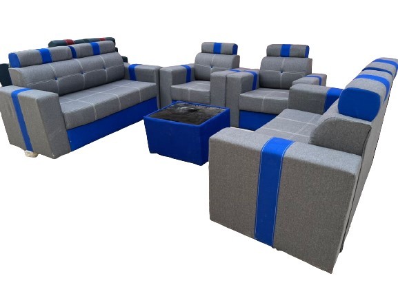 Salon  De  7  Places + Table  Neuf  En  Tissu  Sénégalais