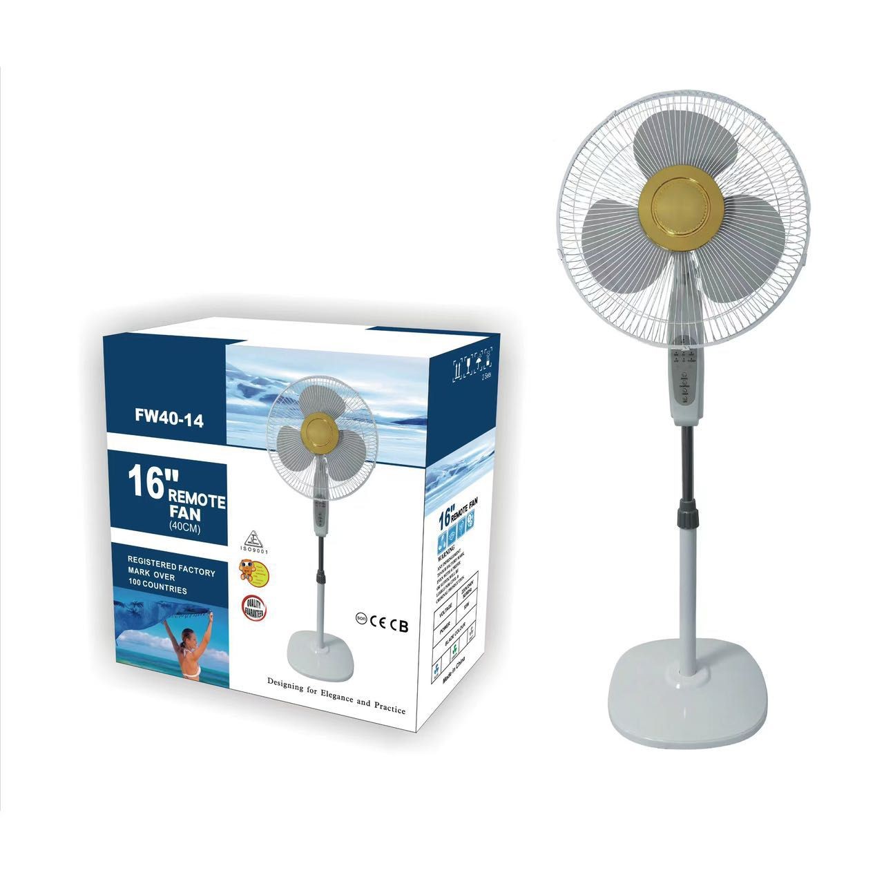 ALFANA "16" VENTILATEUR SOLAIRE AC FW40-14 Sur Pied Taille 16 pouces