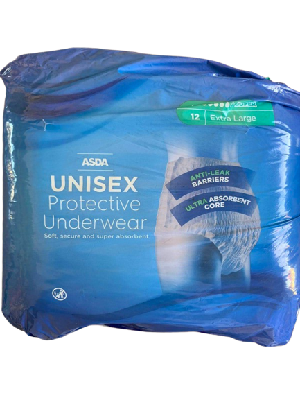 Couche Pour Adultes, ASDA UNISEX Super Absorbent Underwear Pantalon D'incontinence Large