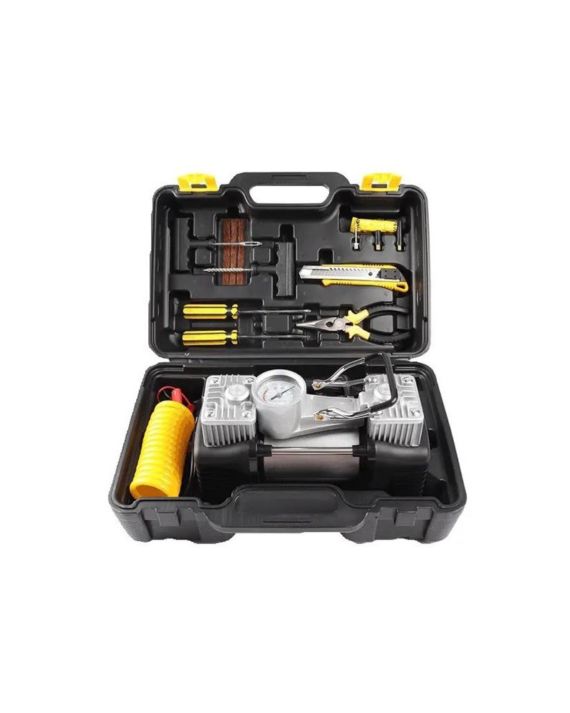 Malette Outils et Compresseur d'air pour voiture moto vélo
