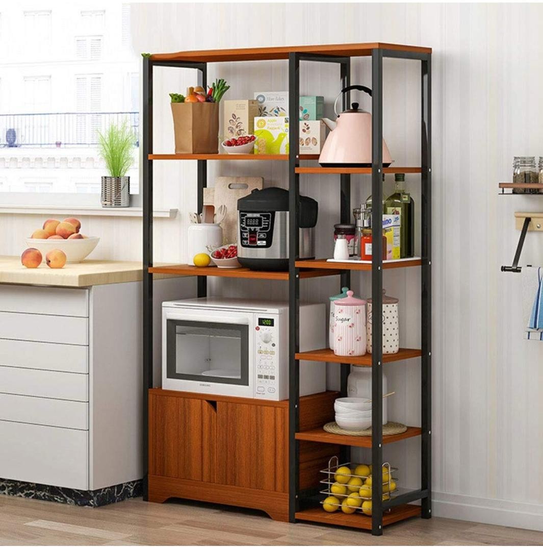 Etagère De Rangement Pour Micro-ondes Utilitaire Vintage Rack de cuisine Baker étagère de rangement avec des étagères à micro-ondes stand Cabinet Rangement Organisateur Complet