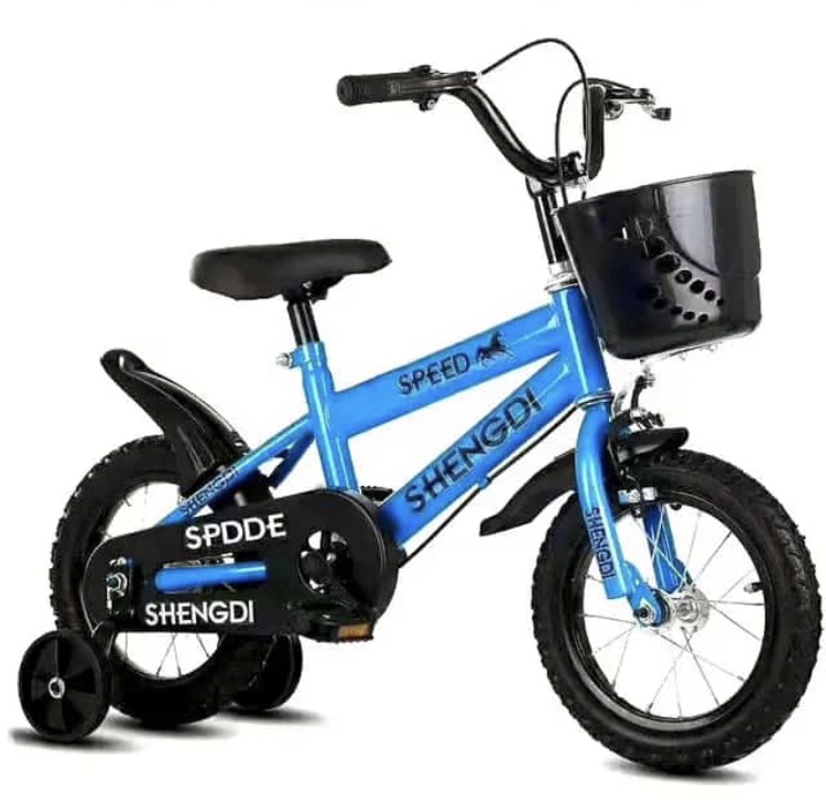 XBSXP Vélo pour Enfants Vélo de Montagne Premium Safety Sport Vélo pour Enfants avec béquille latérale et Accessoires pour garçons Filles, Bleu A, 18 Pouces-vélo pour enfant de 1 à 6 ans