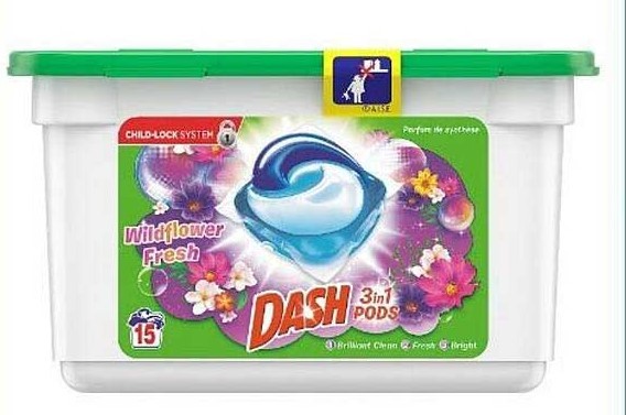 Dosettes 3-En-1 Dash Wildflower Fresh 15 Vaissele 342 Grammes