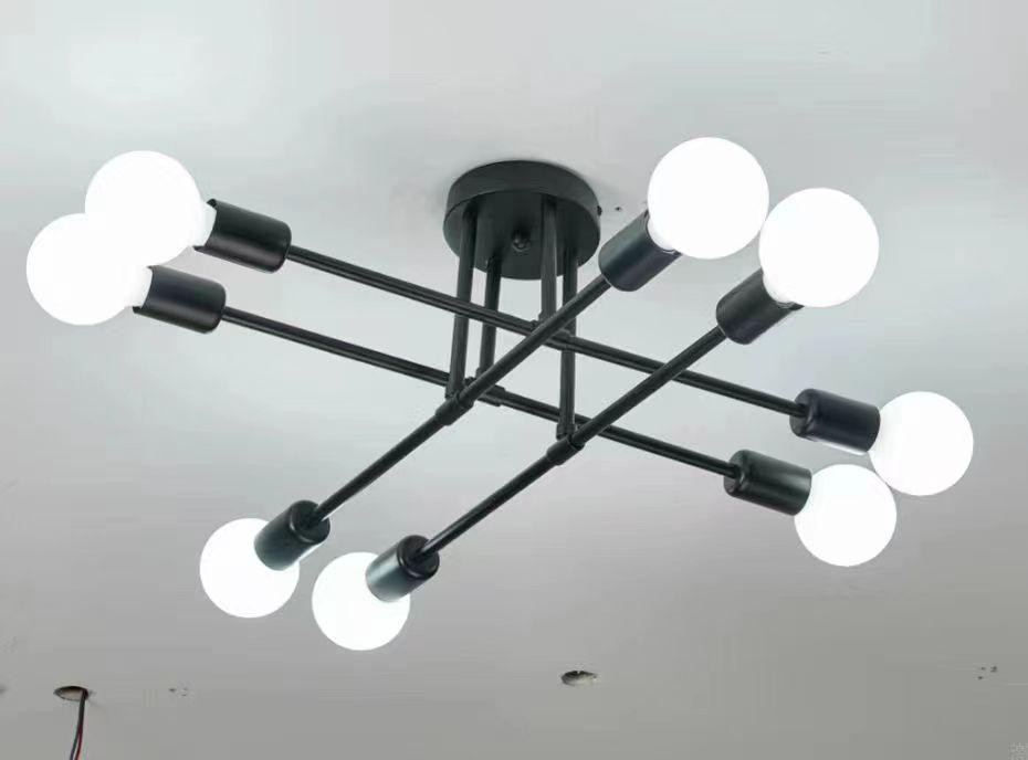 LUSTRE 8 AMPOULES BARRE