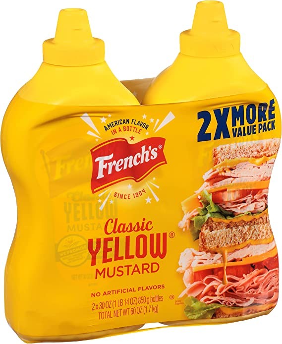 French's Moutarde Jaune A Presser, 2 Pièces, 1,7 l