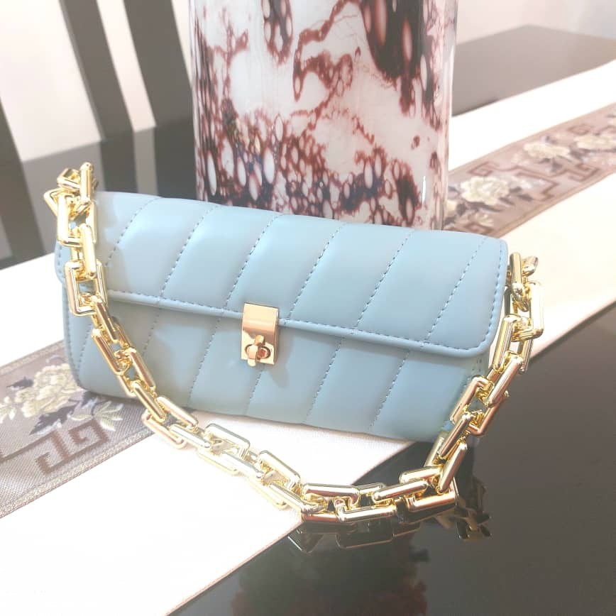 Sac A Main En Cuir  Pour Femmes, Pochette A Bandoulière Avec Chaîne En Or, A La Mode, Style Simple