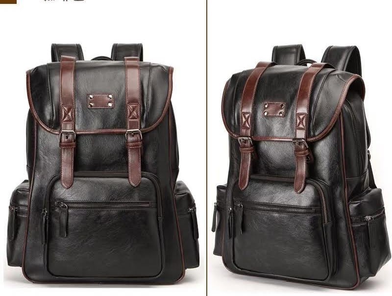 Sac à dos en cuir noir