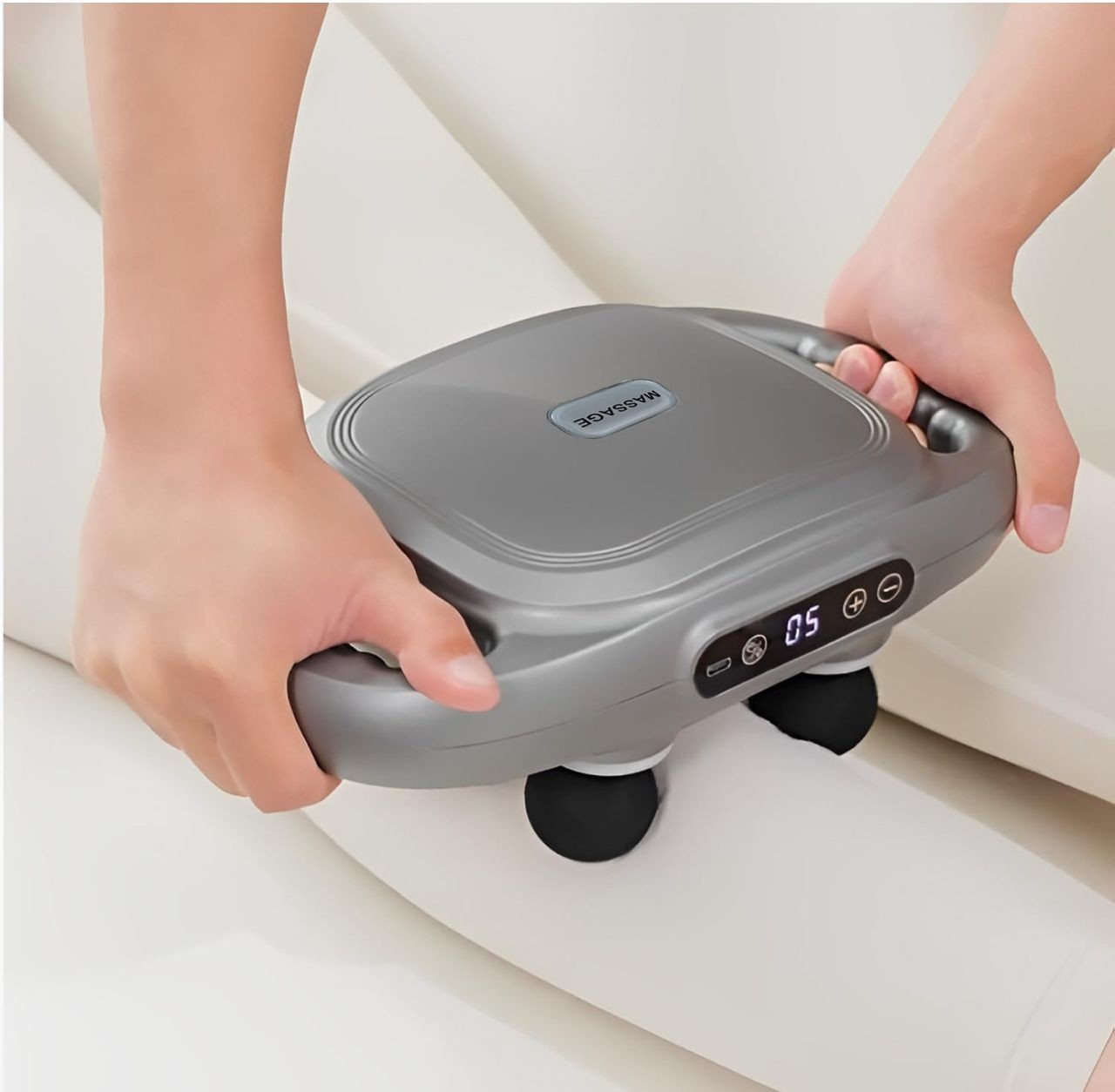 Pistolet de massage à 6 têtes, masseur portable professionnel avec 9 modes et intensités réglables, pour le dos/jambes/taille/hanche/soulagement de la douleur de relaxation musculaire du corps entier