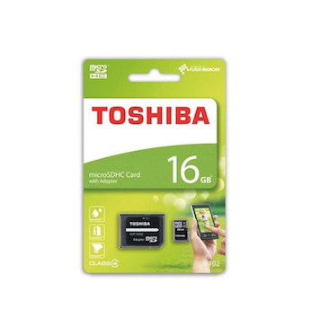 Toshiba carte mémoire MicroSD Class 4 M102 avec Adapteur SD 16Go