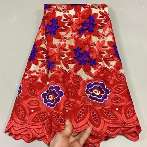 Fashion Brodé 100% Coton 5 Yards Tendance