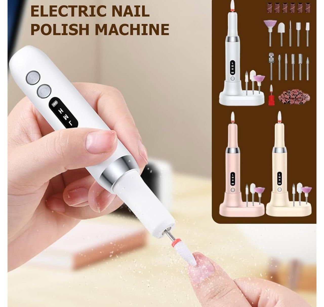 Kit Pédicure/Manicure professionnel - Lime ongles électrique rechargeable à faible bruit - Pédicure/Manicure