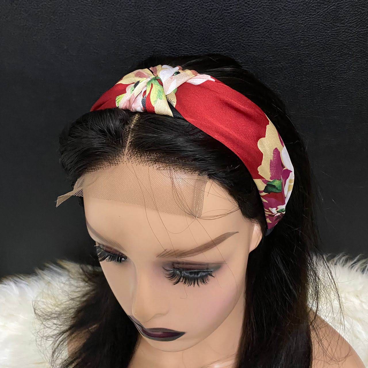 Bandeaux Pour Femmes Large Couleur Unie Élastique, Bandeau De Cheveux En Tissu Mélangé Accessoires Pour Cheveux, Serre-tête  Rouge Fleuri Avec Noeud Sur Le Dessus, Serre-tête  Orné De Pierres Multicol