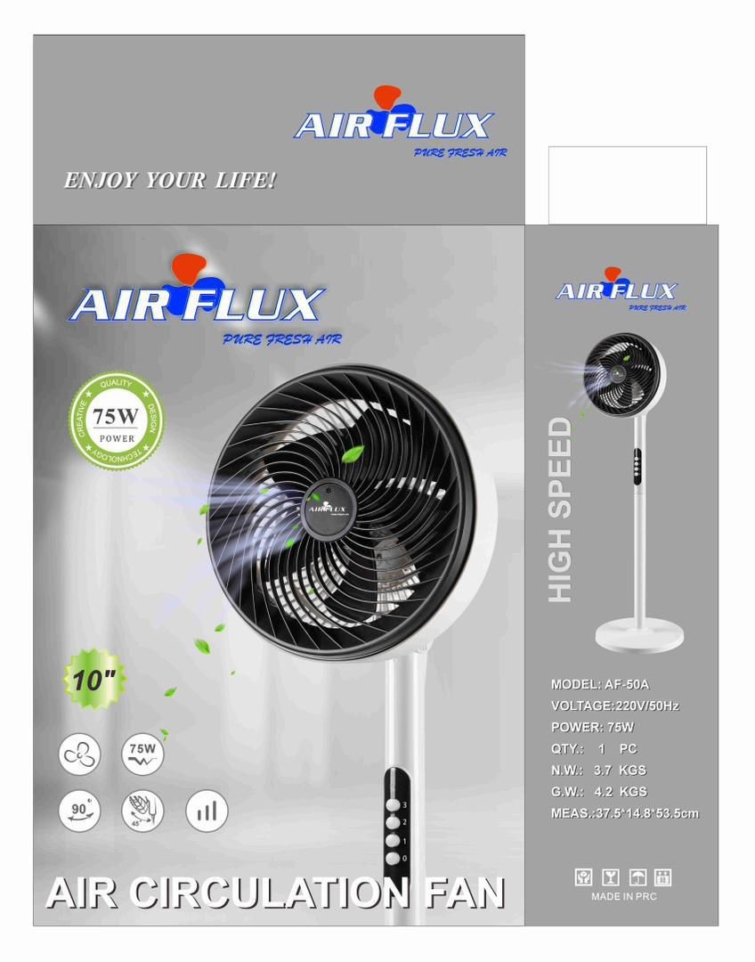 Ventilateur sur pied multidirectionnel, design moderne, tête inclinable, 3 vitesses, ventilateur multidirectionnel