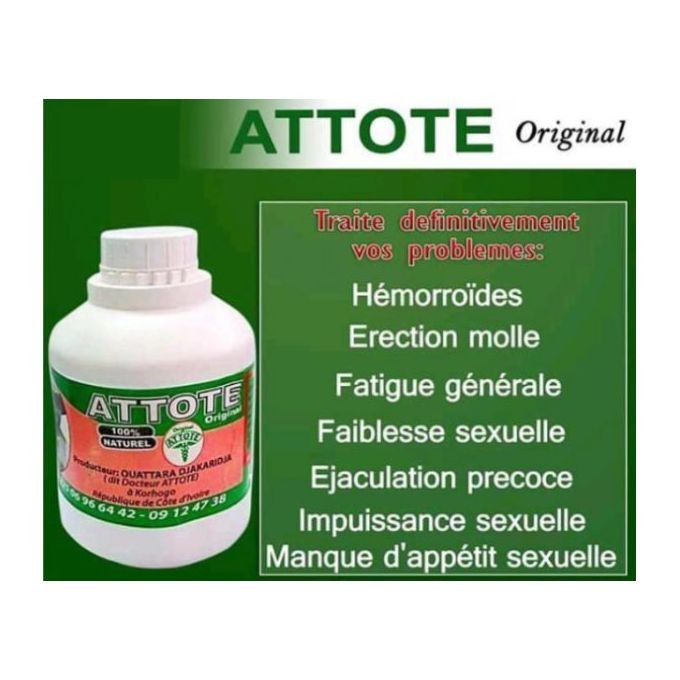 ATTOTE ORIGINAL APHRODISIAQUE 100 NATUREL POUR FAIBLESSE SEXUELLE