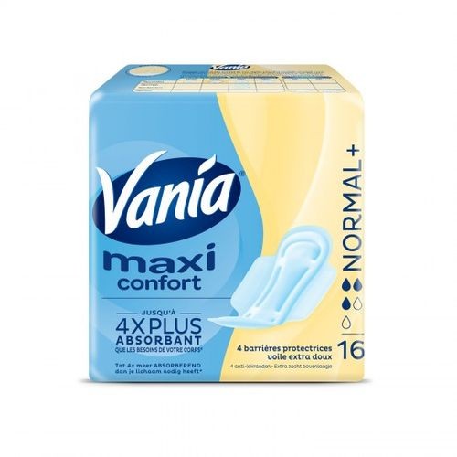 Vania Maxi Confort Serviettes Hygiéniques Super x16 (lot de 4)