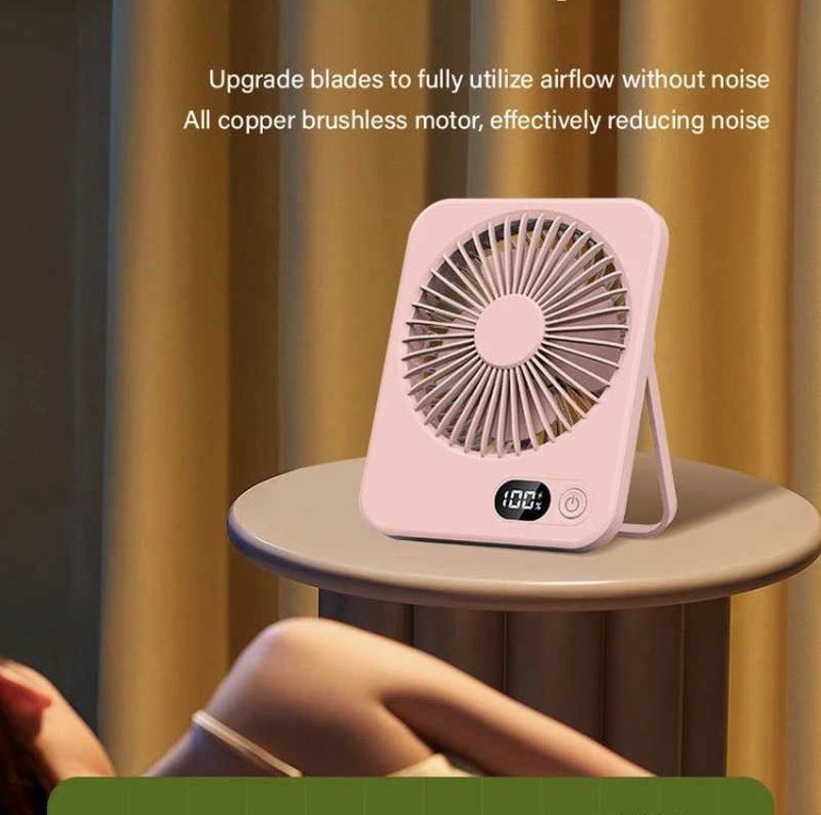 Ventilateur Portable Mini Rechargeable USB - Double Ventilateur, Rafraîchissement Intense, Pivot 120°, Vert