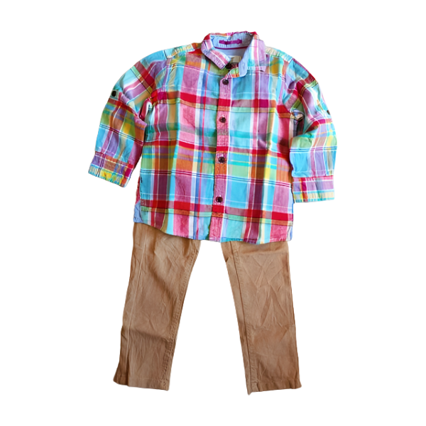 Bébé Garçon Costume 2 Pièces Ensemble Élégant Enfant Chemise Pantalon en Jean