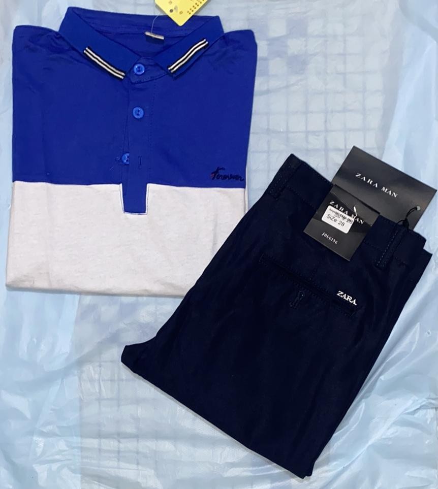 Ensemble Pantalon Et T-shirt Courte Manche En Coton 100% Pour Les Les Garçons Âgés Des 9 À 12 Ans Pour  Les  Études, Les Cérémonies Les Événements