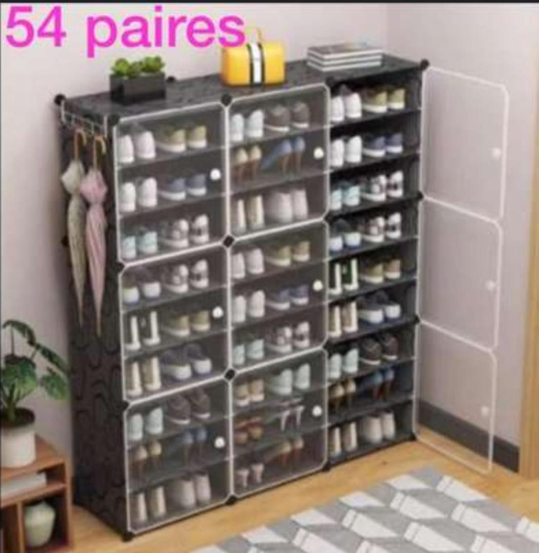 Étagère De Rangement Pour Chaussures, Armoire À Chaussures Modulaire 48 Paires, 54 Paires, 24 Paires,  36 Paires, 18 Paires,Panneau En Plastique