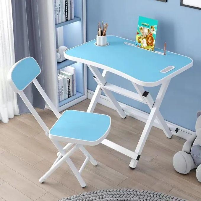 Table D'étude Pliable En Bois Et Acier Pour Enfants, Ensemble De Meubles, Dessins Animés, Bureau Et Chaise