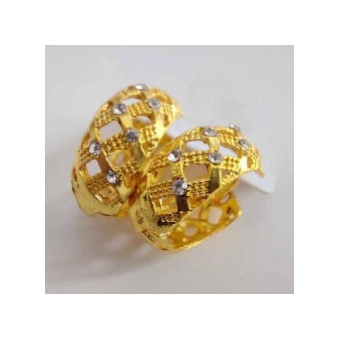 Generic Boucle D'oreille Femme Plaqué Or Cristal