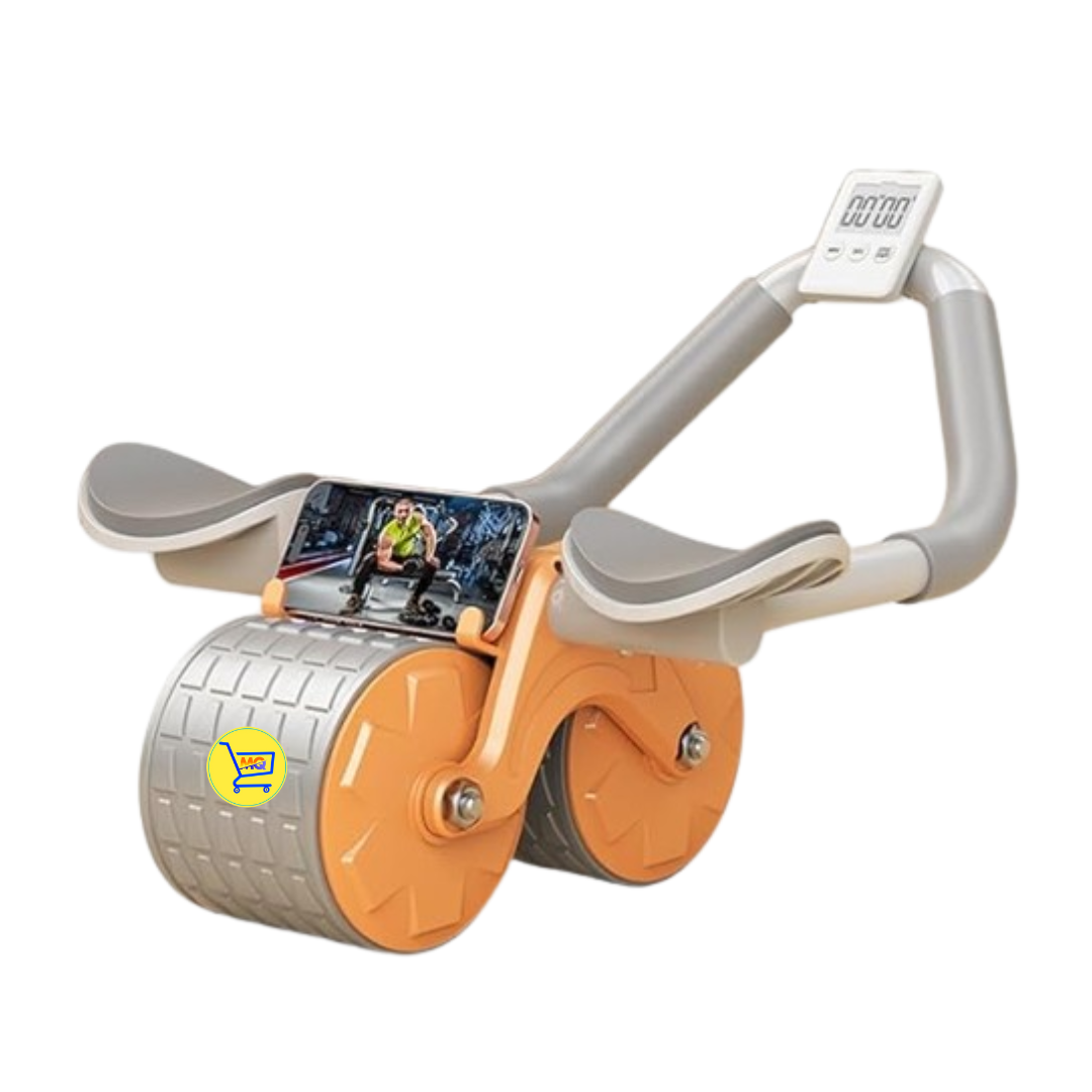 Roue Abdominale à Rebond Automatique avec Minuterie et Coussin à Genoux