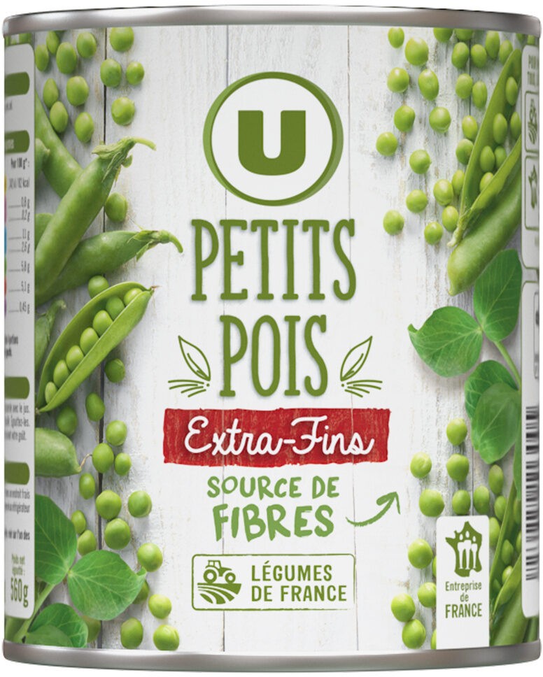 Petits Pois Extra Fins À L'étuvée - U - 425ml-400 g